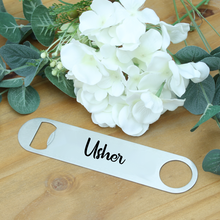 Load image into Gallery viewer, Personalised Stainless Steel Bottle Opener / Blade - Role
