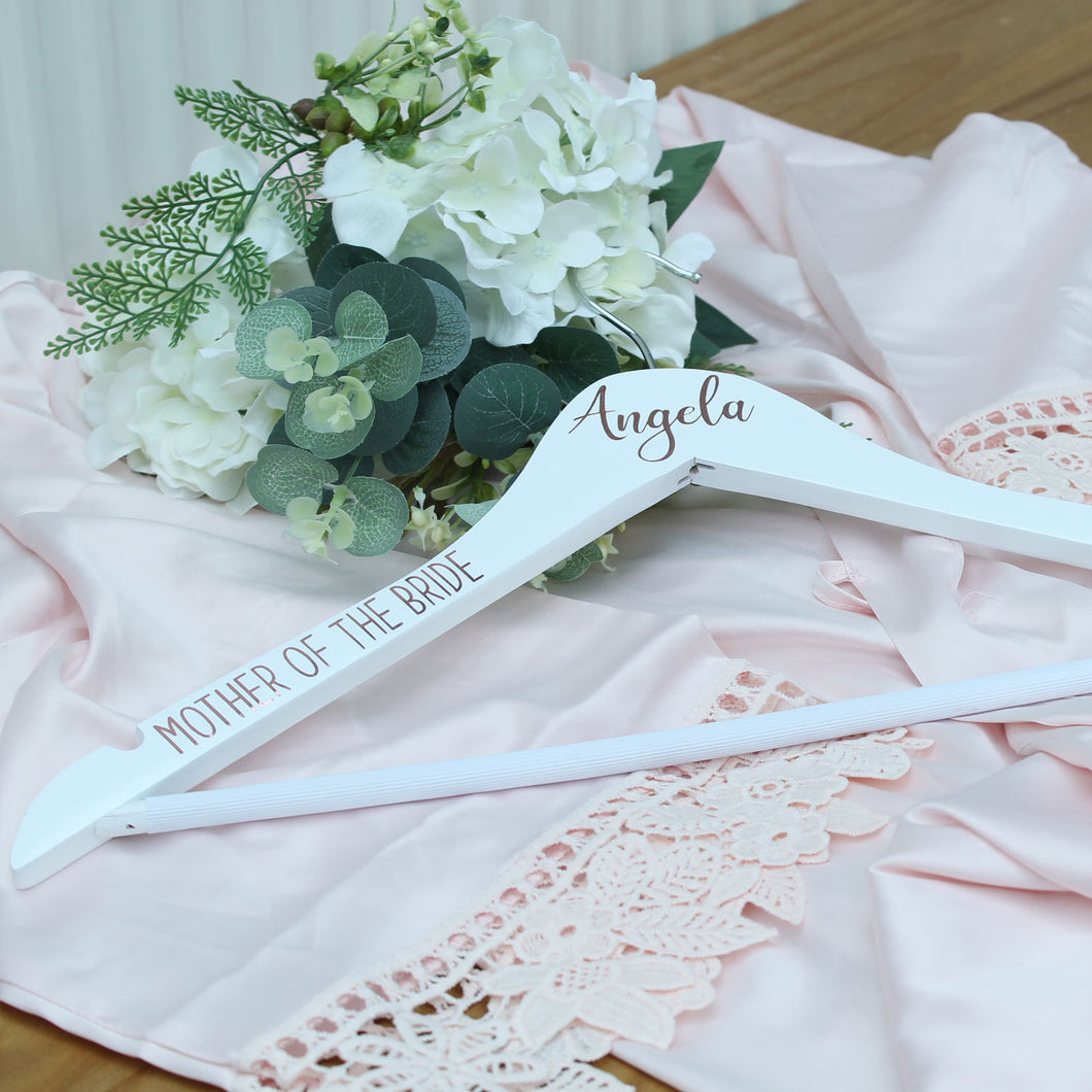 Personalised Wedding Party Hanger - White