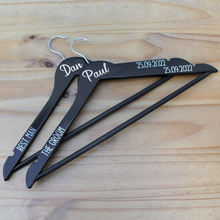 Load image into Gallery viewer, Mens Personalised Wedding Party Hanger - Black