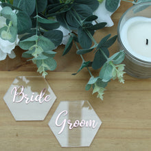 Load image into Gallery viewer, Personalised Name Setting / Place Card Acrylic Hexagon
